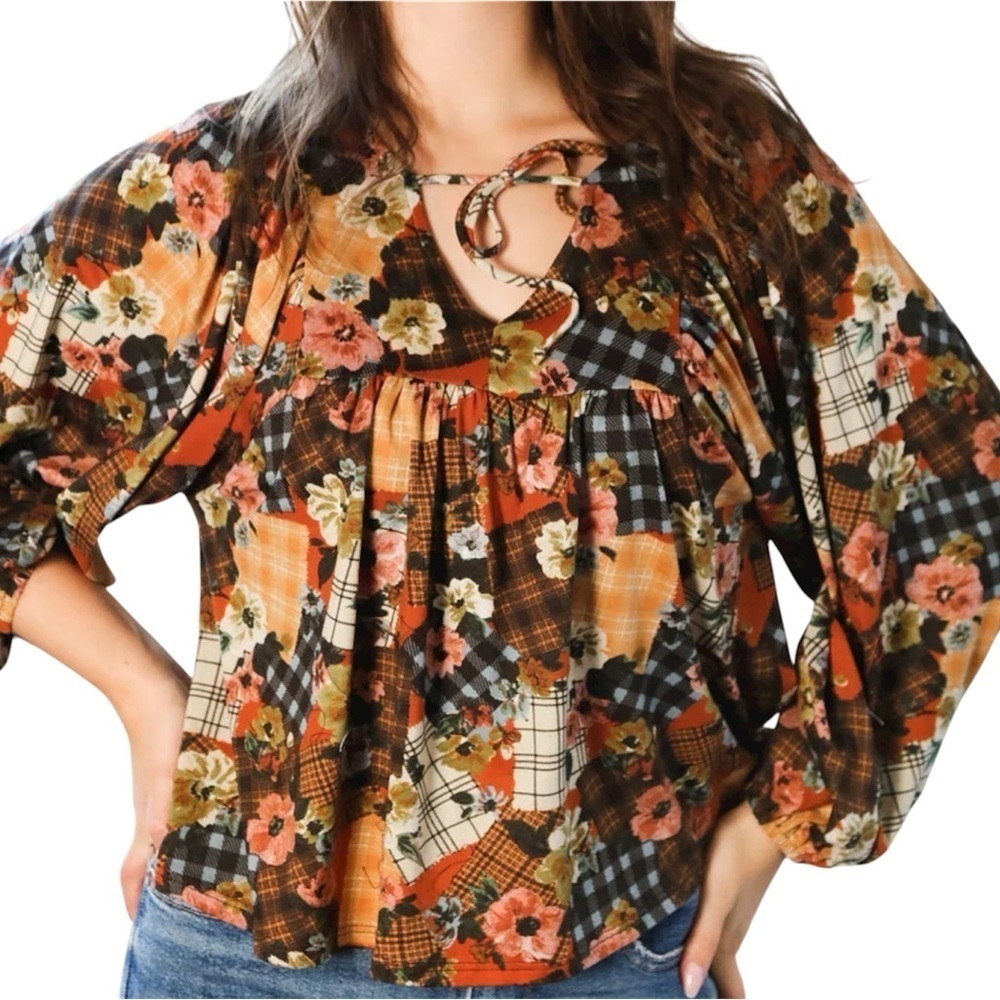 Floral Patchwork Top